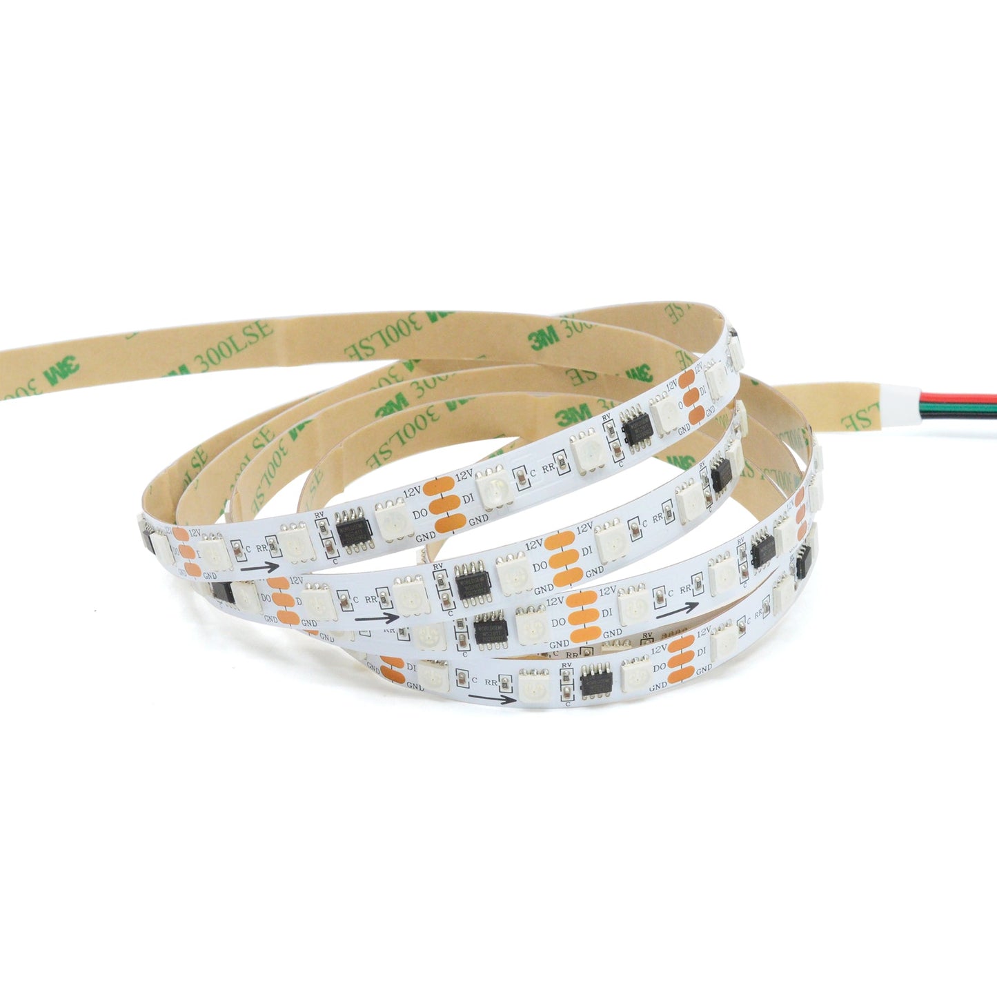  WS2811 SPI 5050 RGB LED Strip Light 12V – 5M Digital Addressable, 20px/M, IP20