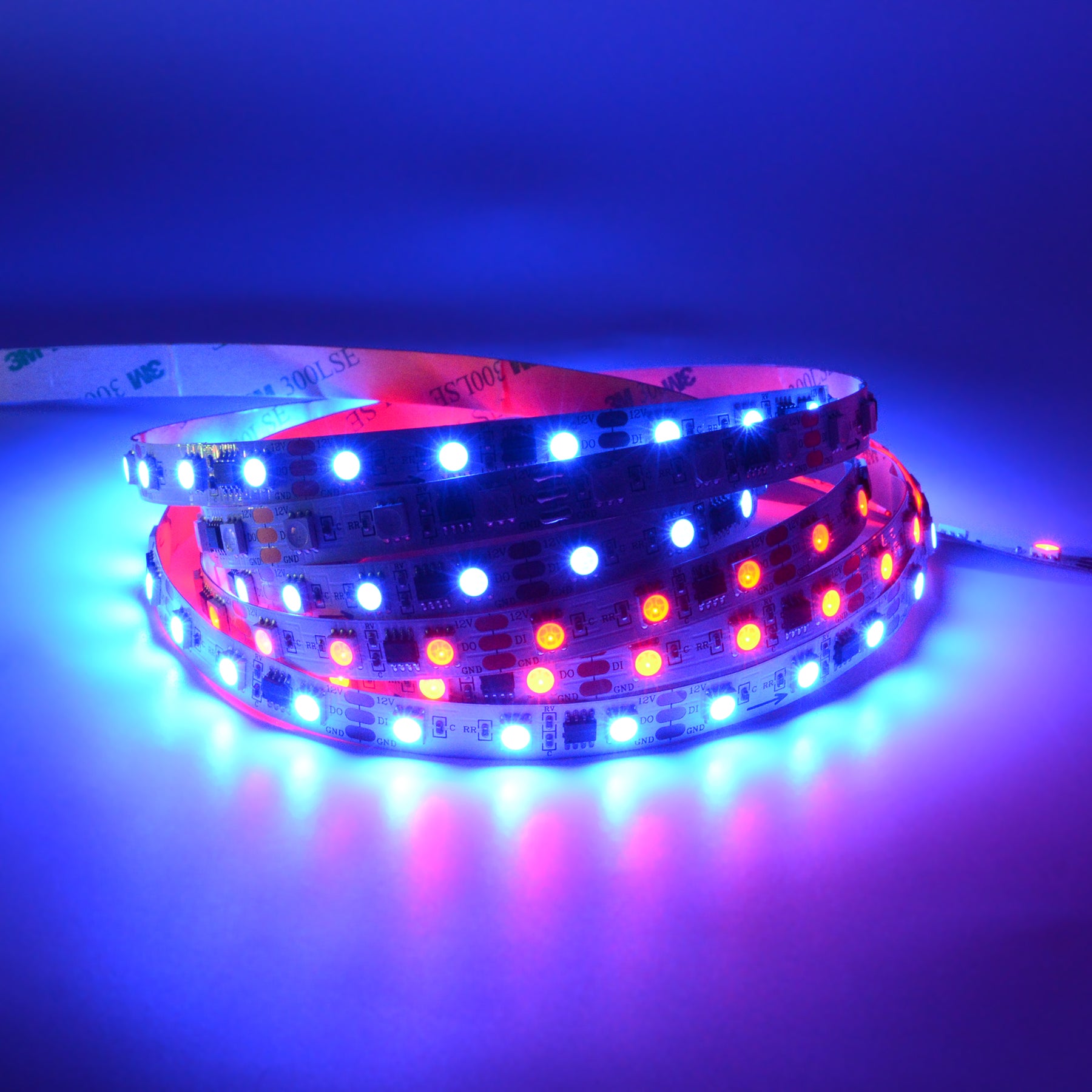  WS2811 SPI 5050 RGB LED Strip Light 12V – 5M Digital Addressable, 20px/M, IP20