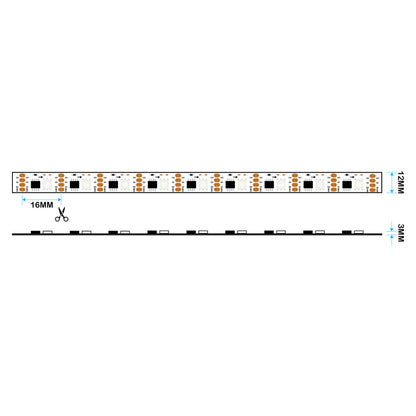  WS2815 SPI 5050 RGB LED Strip Light 12V – 5M Digital Addressable, 60px/M, IP20