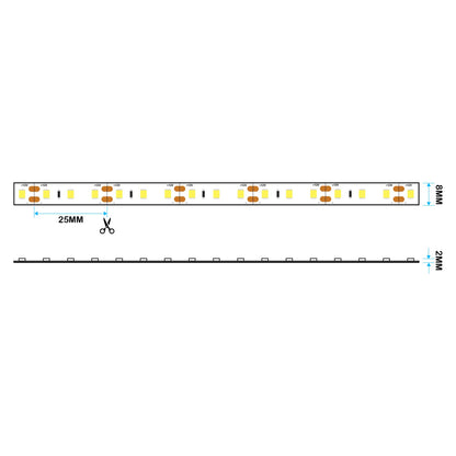  LED 2835 Strip Light, 5M Reel, IP20, 12V, 120 LEDs/M