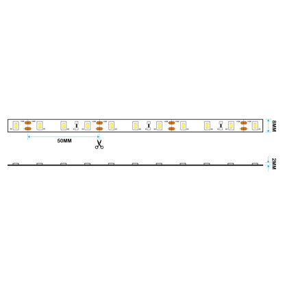  LED 2835 Strip Light, 5M Reel, IP20, 12V, 60 LEDs/M