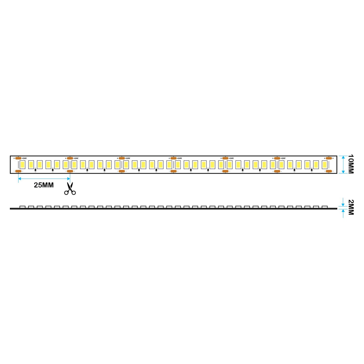  LED 2835 Strip Light, 5M Reel, IP20, 24V, 240 LEDs/M