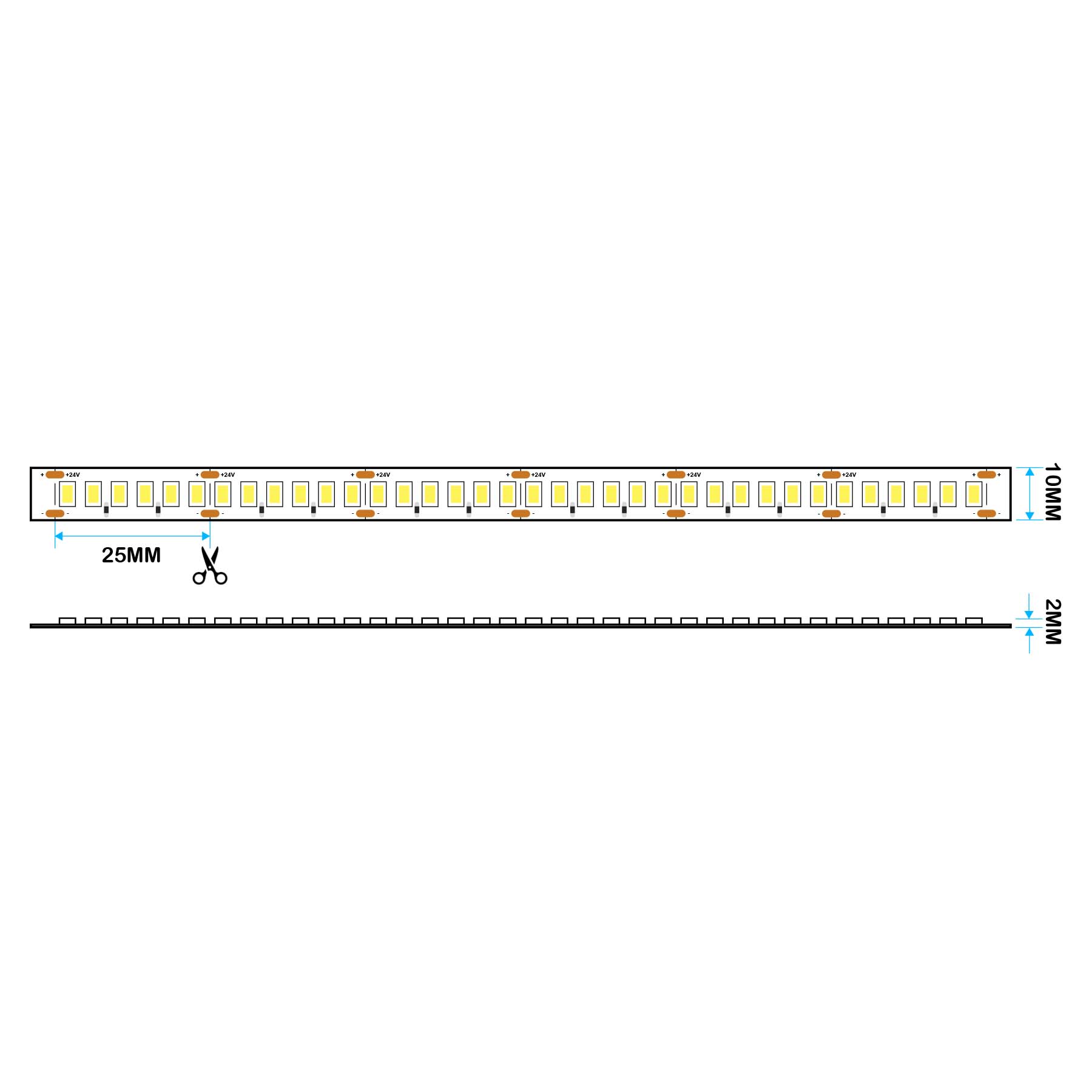  LED 2835 Strip Light, 5M Reel, IP20, 24V, 240 LEDs/M
