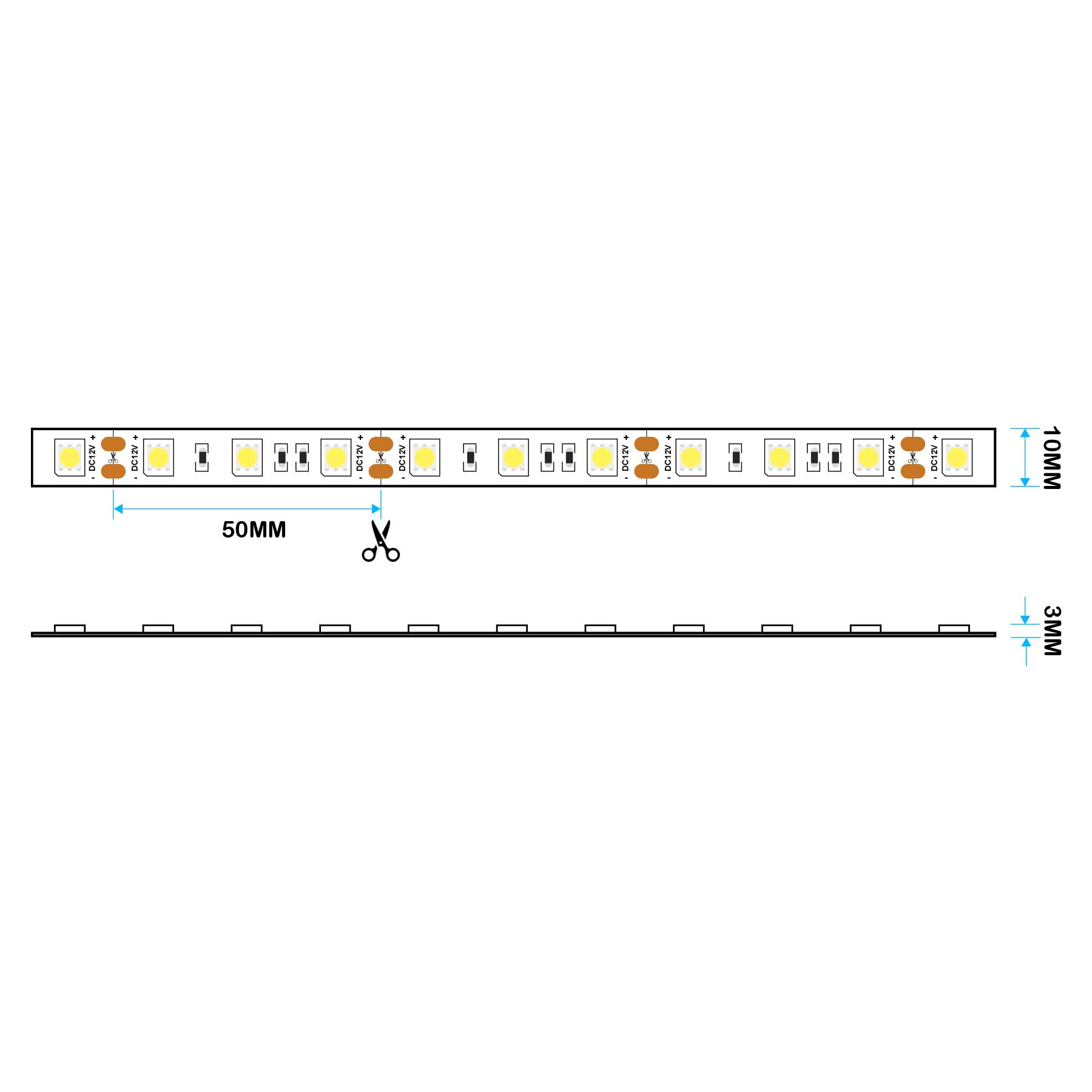  LED 5050 Strip Light, 5M Reel, IP20, 12V, 60 LEDs/M