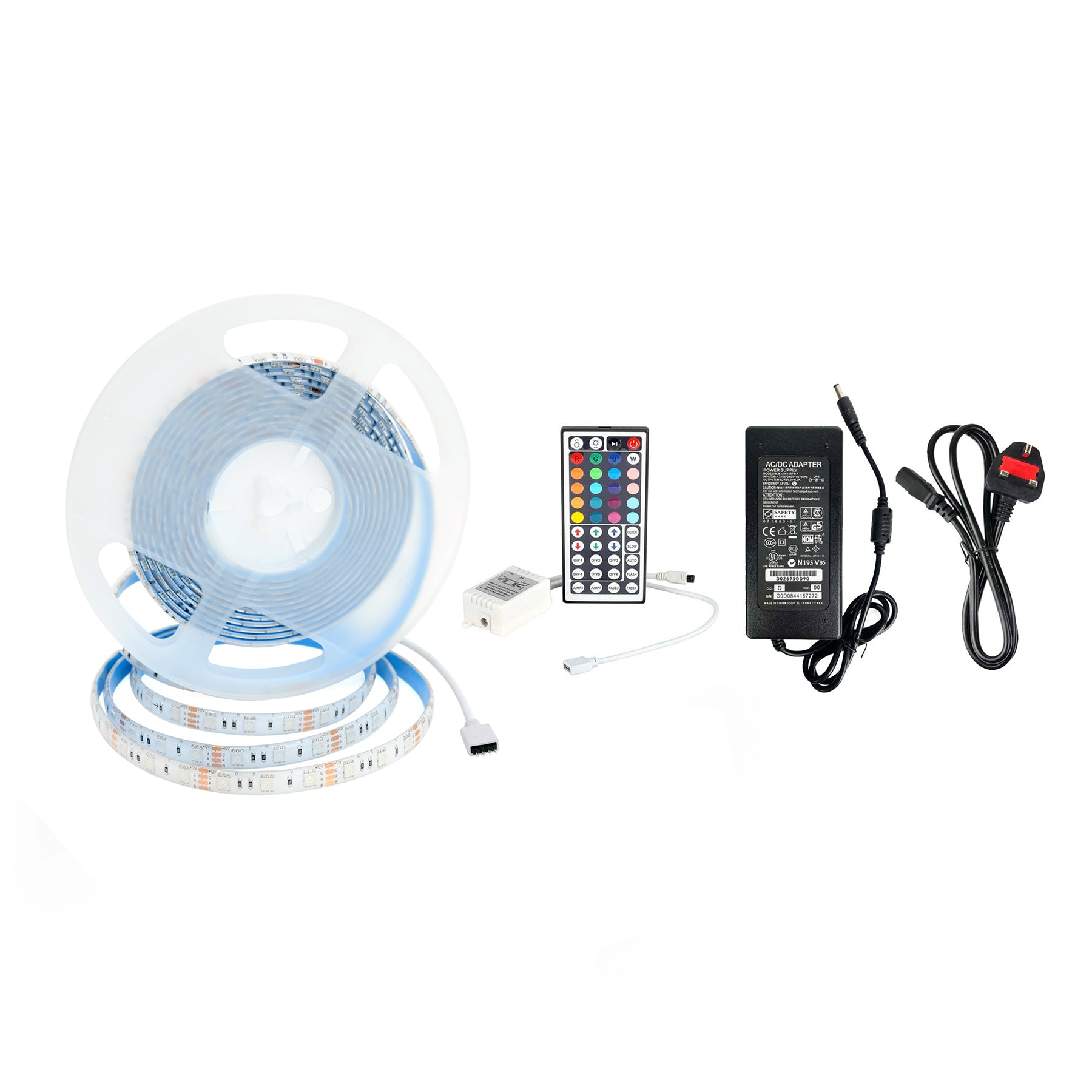  LED 5050 Strip Light, 5M Reel, IP44, 12V, 60 LEDs/M, RGB