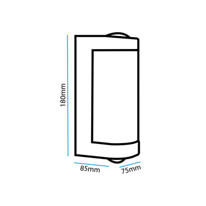  16W Black LED Up And Down Wall Light (WL-A-RD)