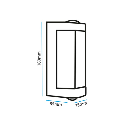  16W Black LED Up And Down Wall Light (WL-A-SQ)