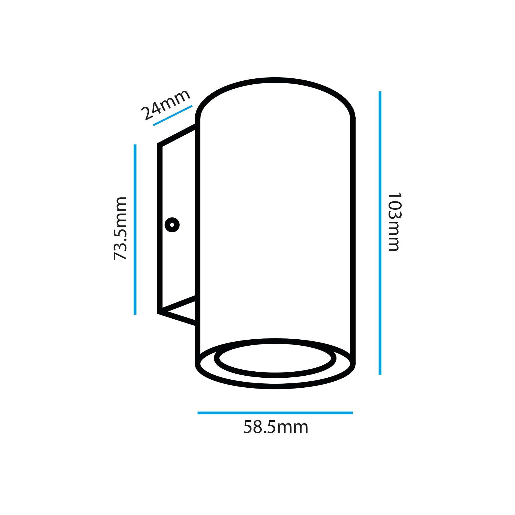  5W Black LED Wall Down Light (WL-B1-D)