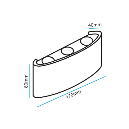  White 6W LED Up And Down Wall Light (WL-T6)