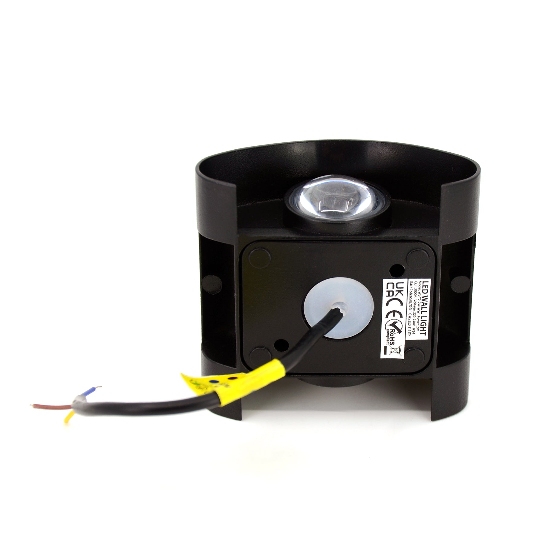  Black 2W LED Up And Down Wall Light (WL-T2-B)