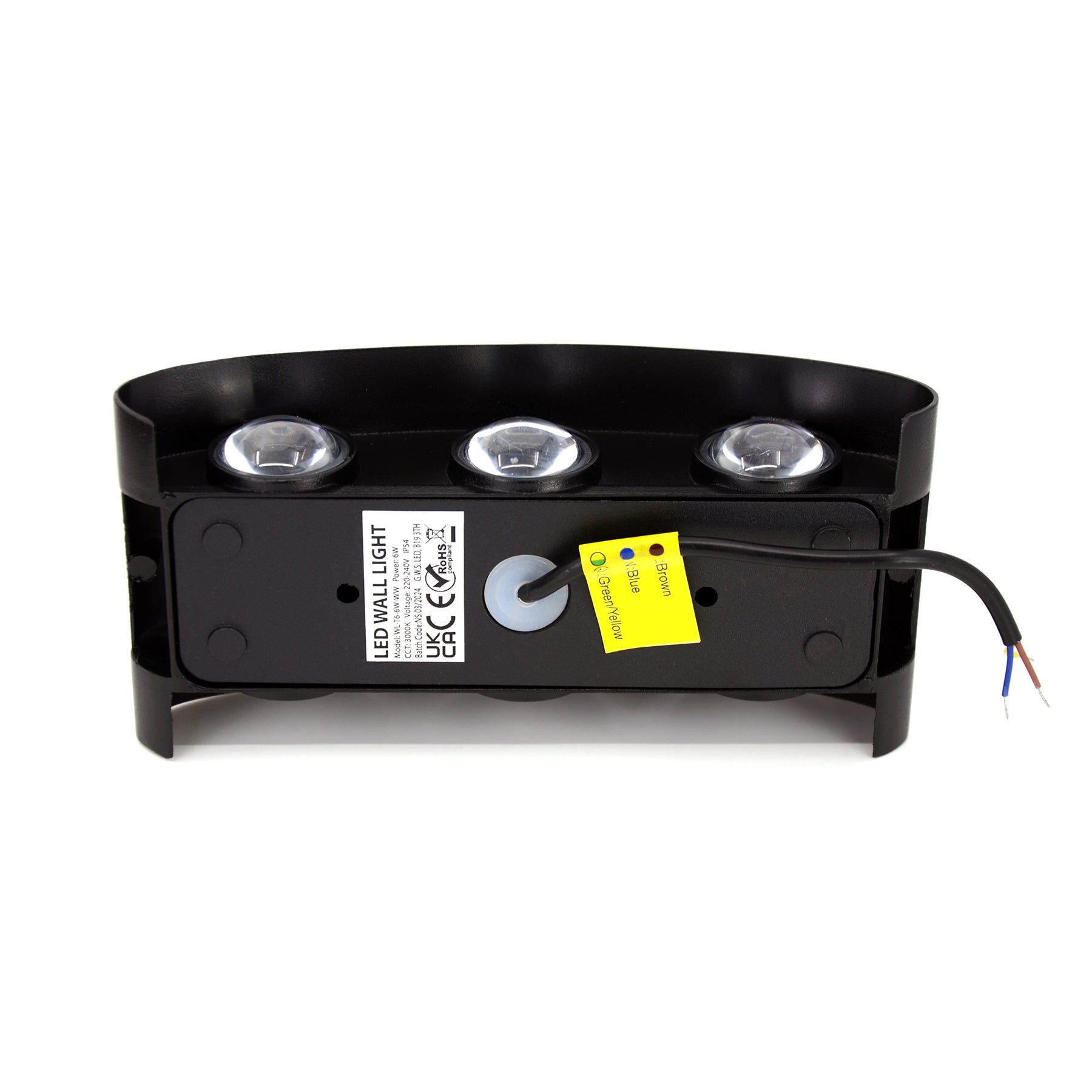  Black 6W LED Up And Down Wall Light (WL-T6-B)
