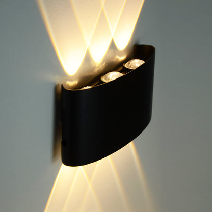  Black 6W LED Up And Down Wall Light (WL-T6-B)