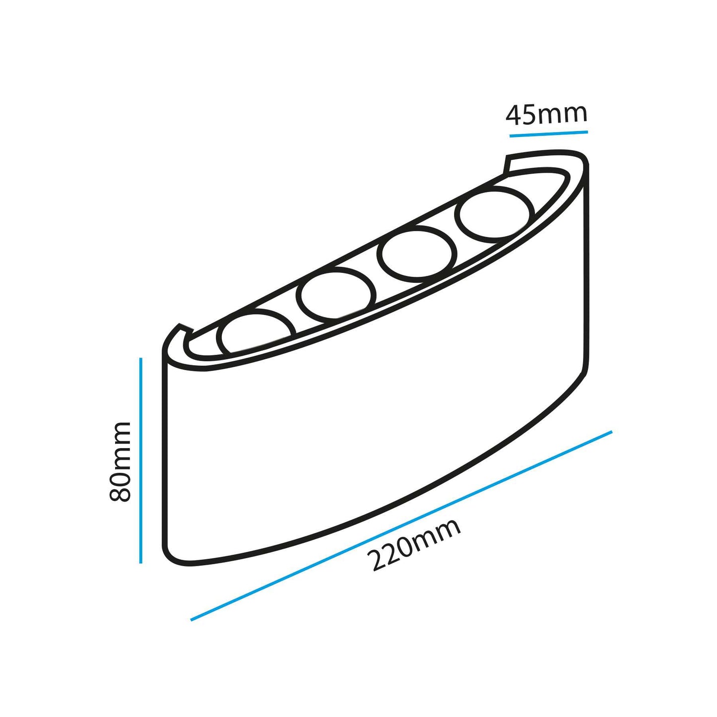  Black 8W LED Up And Down Wall Light (WL-T8-B)