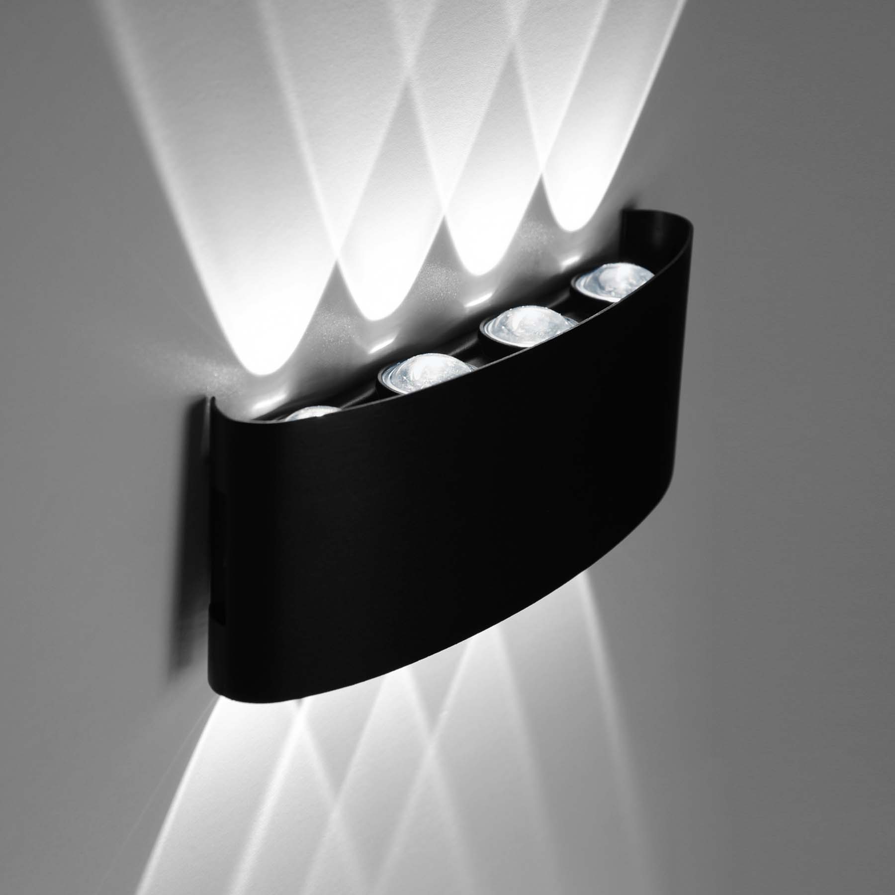  Black 8W LED Up And Down Wall Light (WL-T8-B)