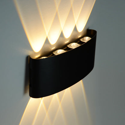  Black 8W LED Up And Down Wall Light (WL-T8-B)