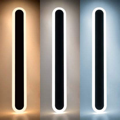  Black LED Oval Linear Wall Light