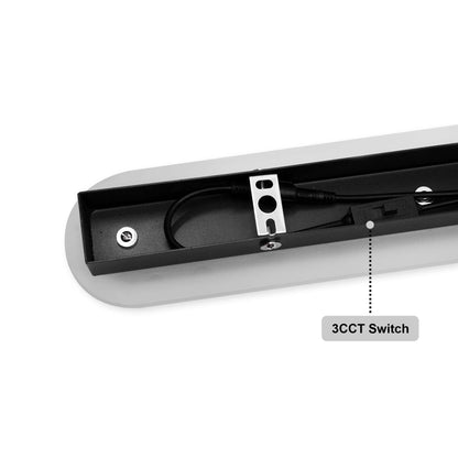  Black LED Oval Linear Wall Light