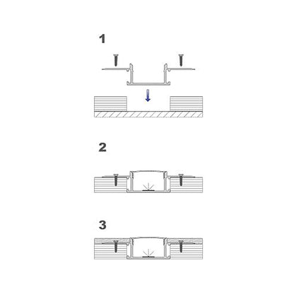  Plaster-In Trimless Recessed LED Aluminium Profile 61.45x14mm (122-C6214)