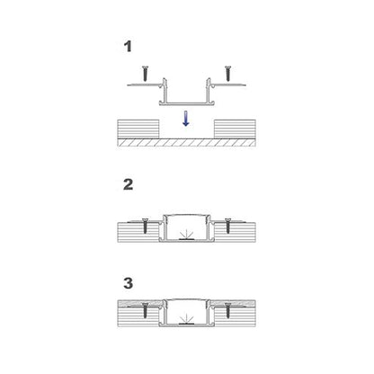  Plaster-In Trimless Recessed LED Aluminium Profile 97.2x18.2mm (186-C9718)