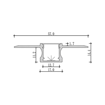  Plaster-In Trimless Recessed LED Aluminium Profile 57x14.4mm (201-C5715)