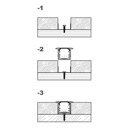  Recessed LED Aluminium Profile 17.4x11.7mm (176-Y1712)