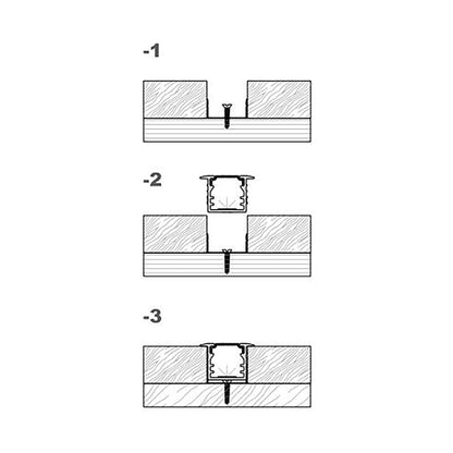  Recessed LED Aluminium Profile 20.7x10mm (337-Y2110)
