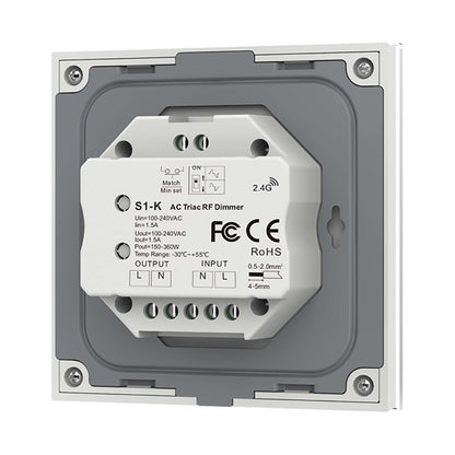  LED Triac Dimmer Switch Wall Rotary Panel 2.4GHz RF AC100-240V S1-K