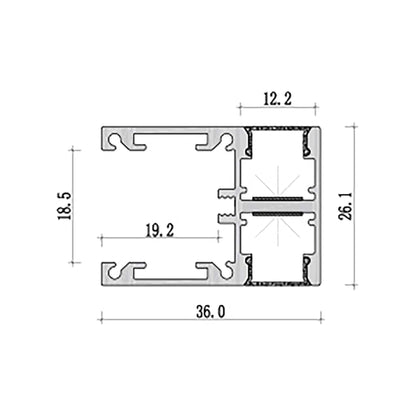  Wall & Coving LED Aluminium Profile 36x26.1mm (231-M3626)