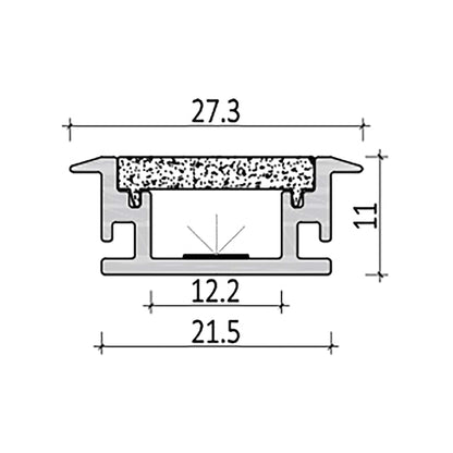  Waterproof Floor & Decking LED Aluminium Profile 27.3x11mm (077-D2711)
