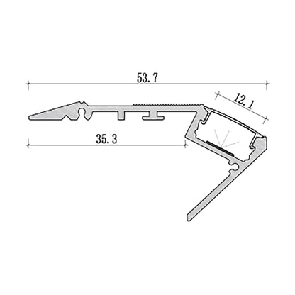  Stair Nosing LED Aluminium Profile 53.7x25mm (630)