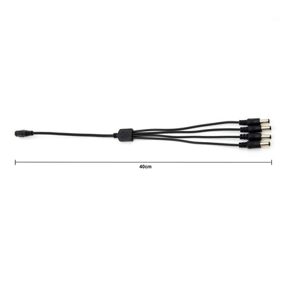  1 Female To 4 Male 5.5mmx2.1mm DC Power Splitter Cable
