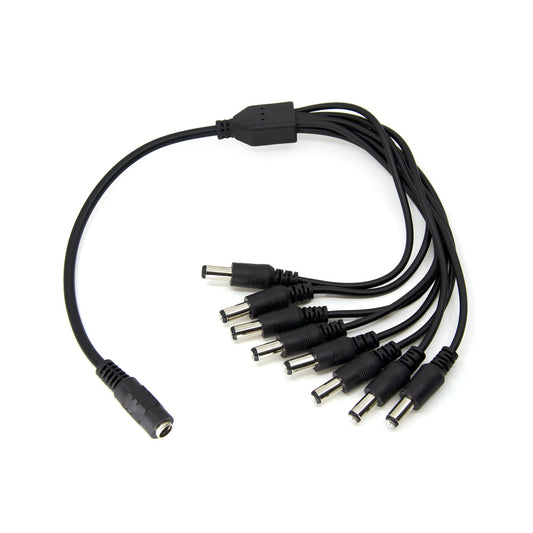  1 Female To 8 Male 5.5mmx2.1mm DC Power Splitter Cable