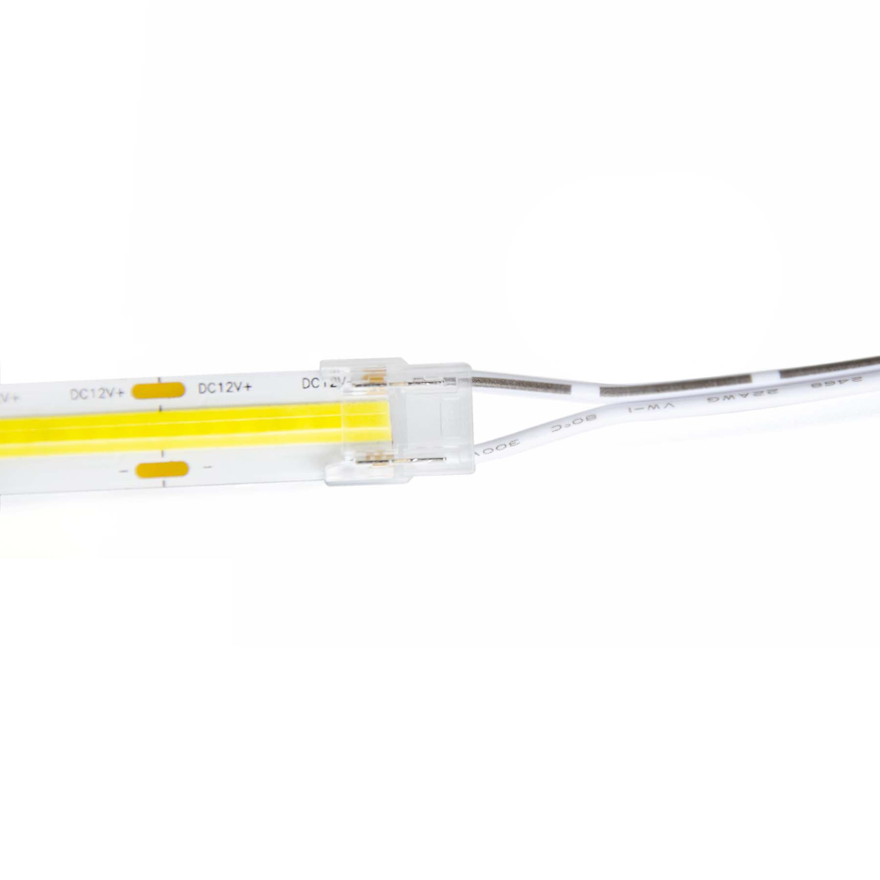  2 Pin 2 End Solderless Wire Connector For Single Colour LED COB Strip Lights