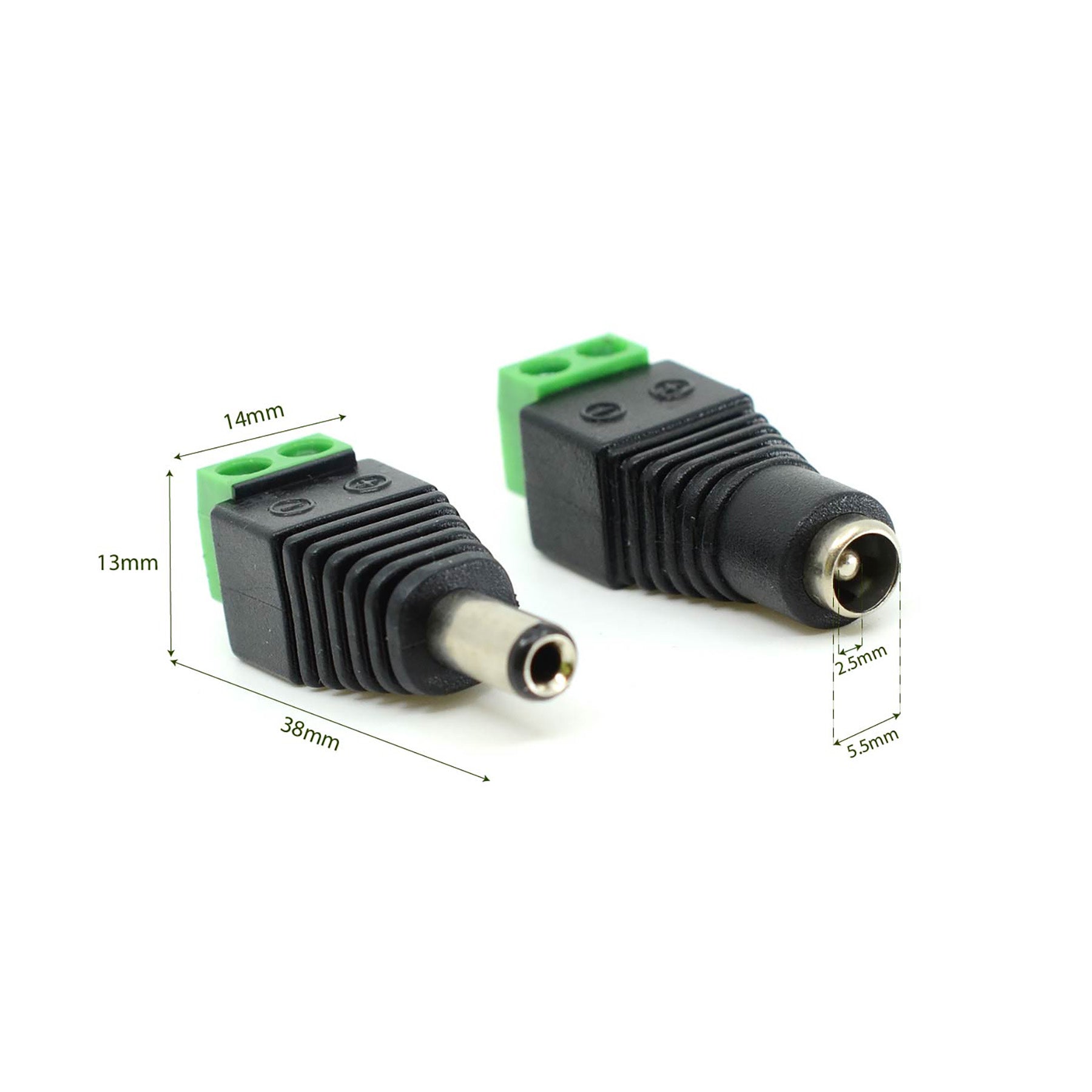  Pair Of Male & Female 5.5mmx2.5mm DC Socket Jack Connector