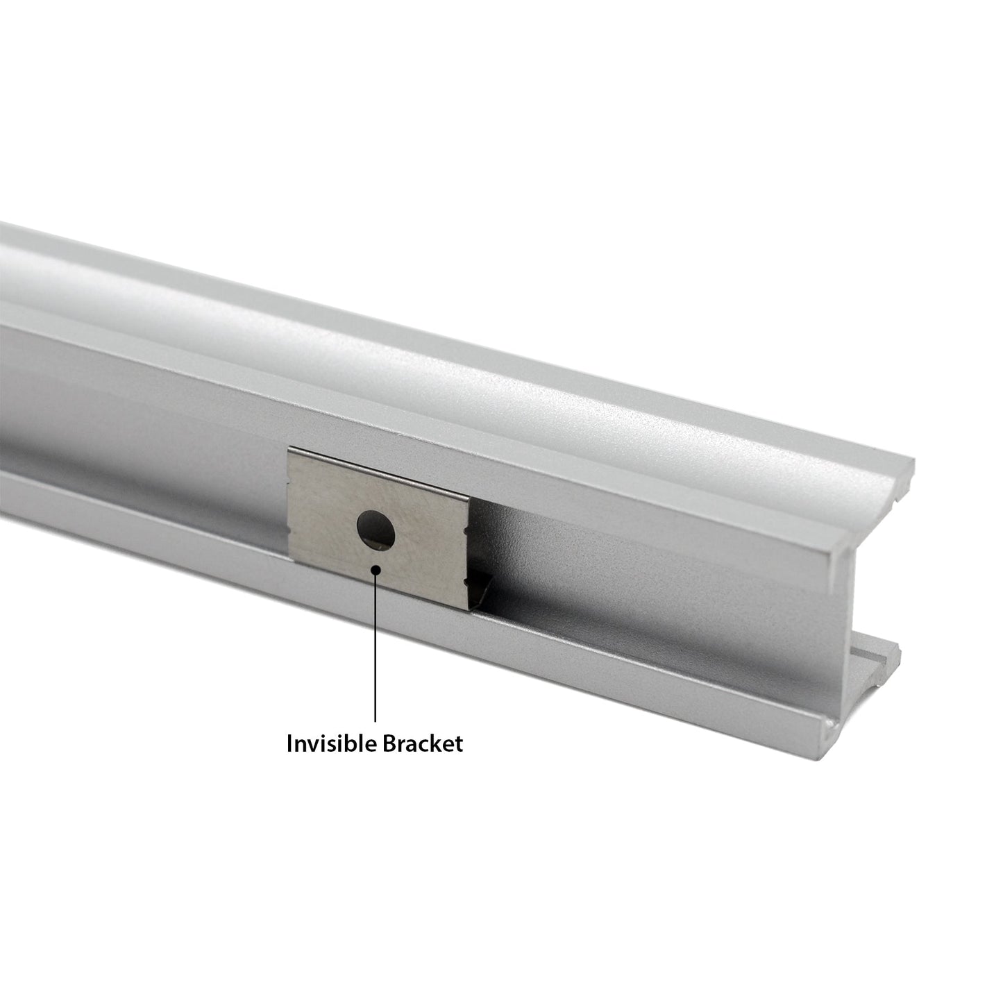  Surface Mounted Invisible Brackets LED Aluminium Profile 17x14.3mm (571)