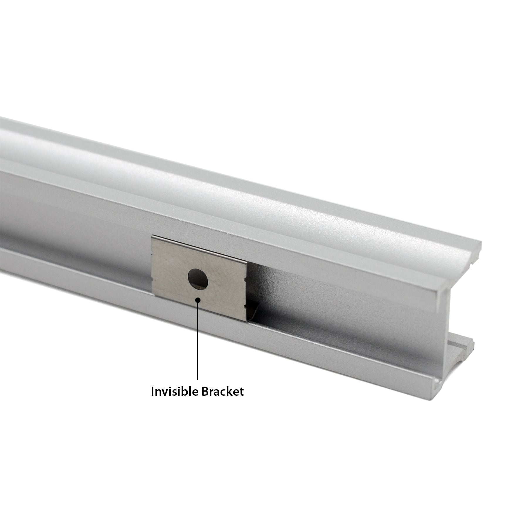  Surface Mounted Invisible Brackets LED Aluminium Profile 17x14.3mm (571)