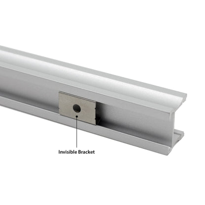  Surface Mounted Invisible Brackets LED Aluminium Profile 17x14.3mm (571)