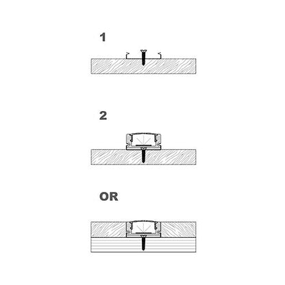  Surface Mounted LED Aluminium Profile 17.35x6.9mm (013-M1707)