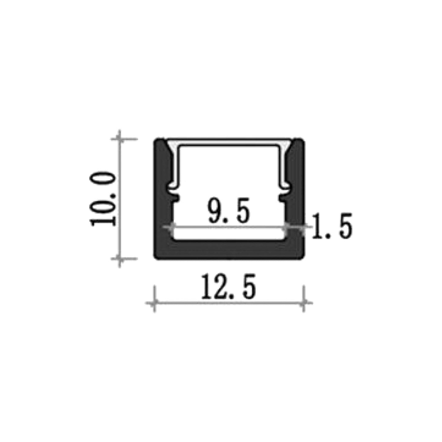  Surface Mounted LED Aluminium Profile 12.5x10mm (546)