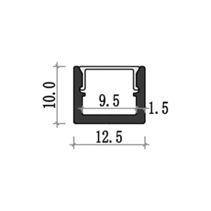 Surface Mounted LED Aluminium Profile 12.5x10mm (546)