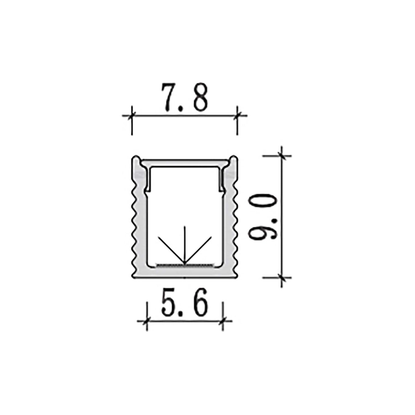  Surface Mounted LED Aluminium Profile 7.8x9mm (129-M0809)