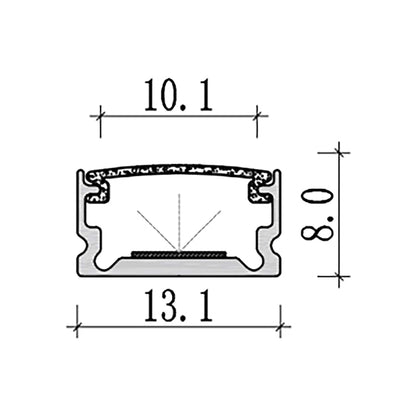  Surface Mounted LED Aluminium Profile 13.1x8mm (107-M1308)
