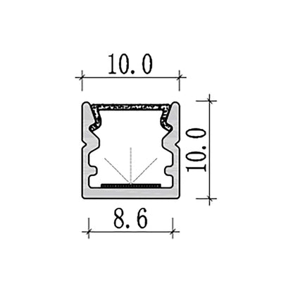  Surface Mounted LED Aluminium Profile 10x10mm (196-M1010)