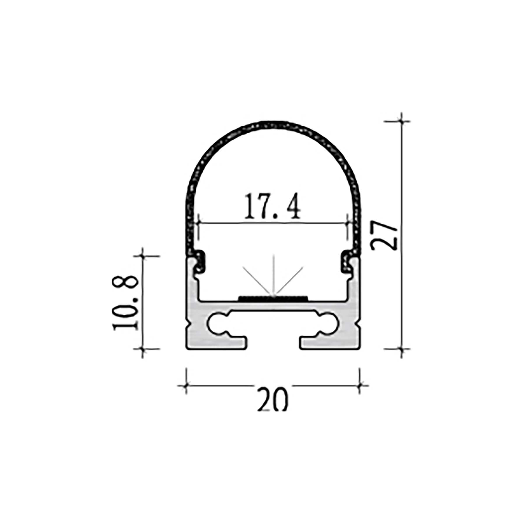  Three-Side Light LED Aluminium Profile 20x27mm (069-M2027-R)