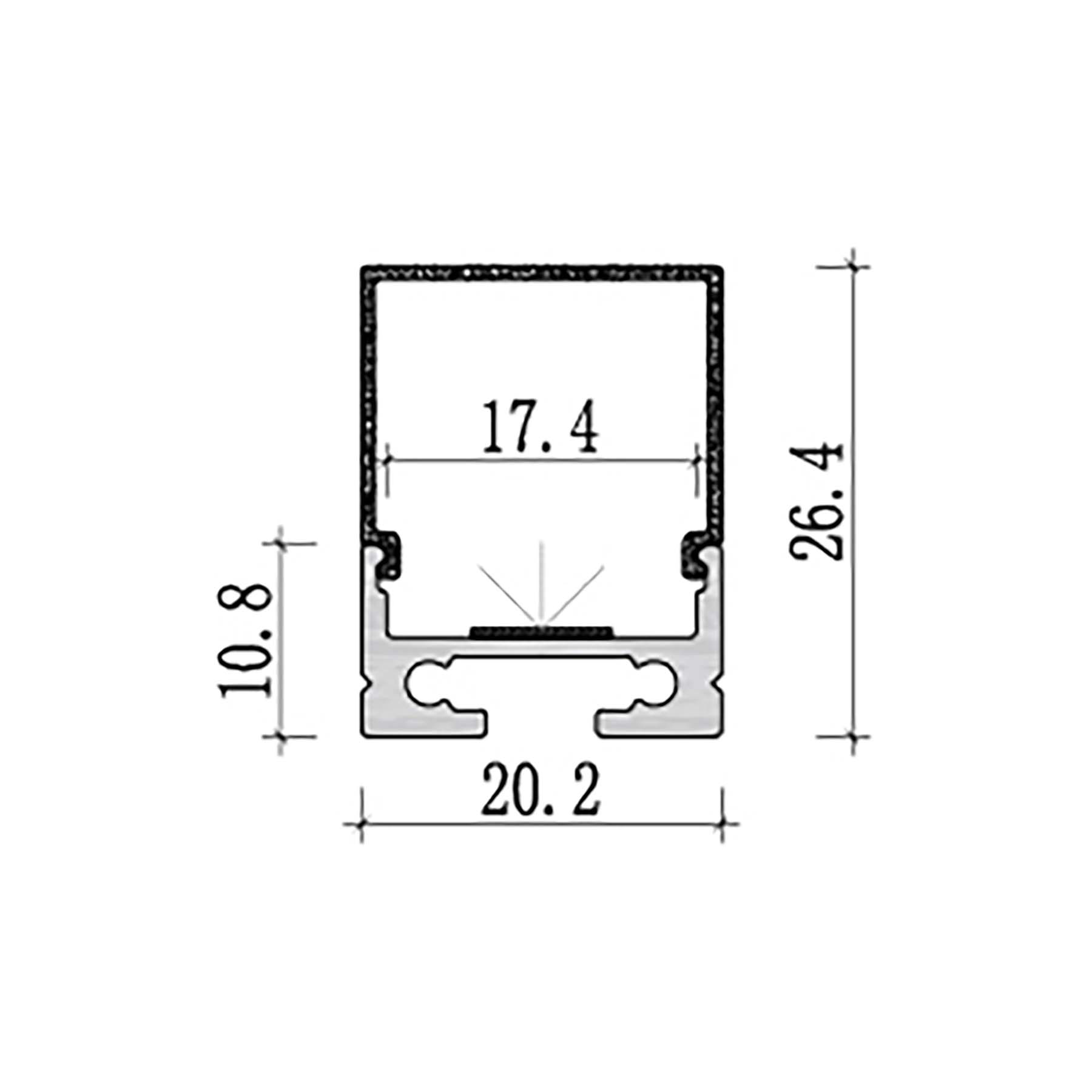  Three-Side Light LED Aluminium Profile 20.2x26.4mm (069-M2027-S)