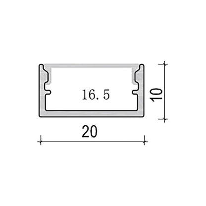  Surface Mounted LED Aluminium Profile 20x10mm (210-M2010)
