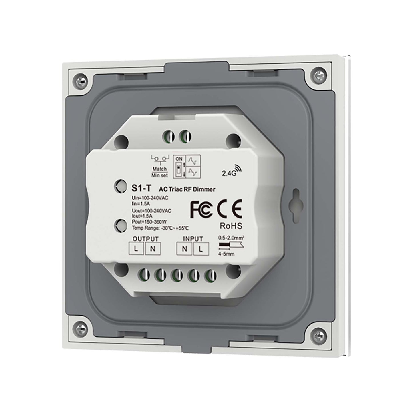  LED Triac Dimmer Switch Wall Touch Panel 2.4GHz RF AC100-240V S1-T