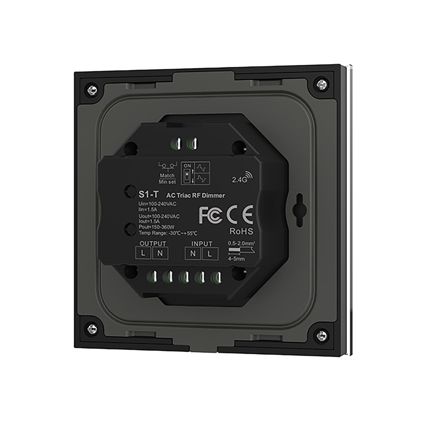  LED Triac Dimmer Switch Wall Touch Panel 2.4GHz RF AC100-240V S1-T