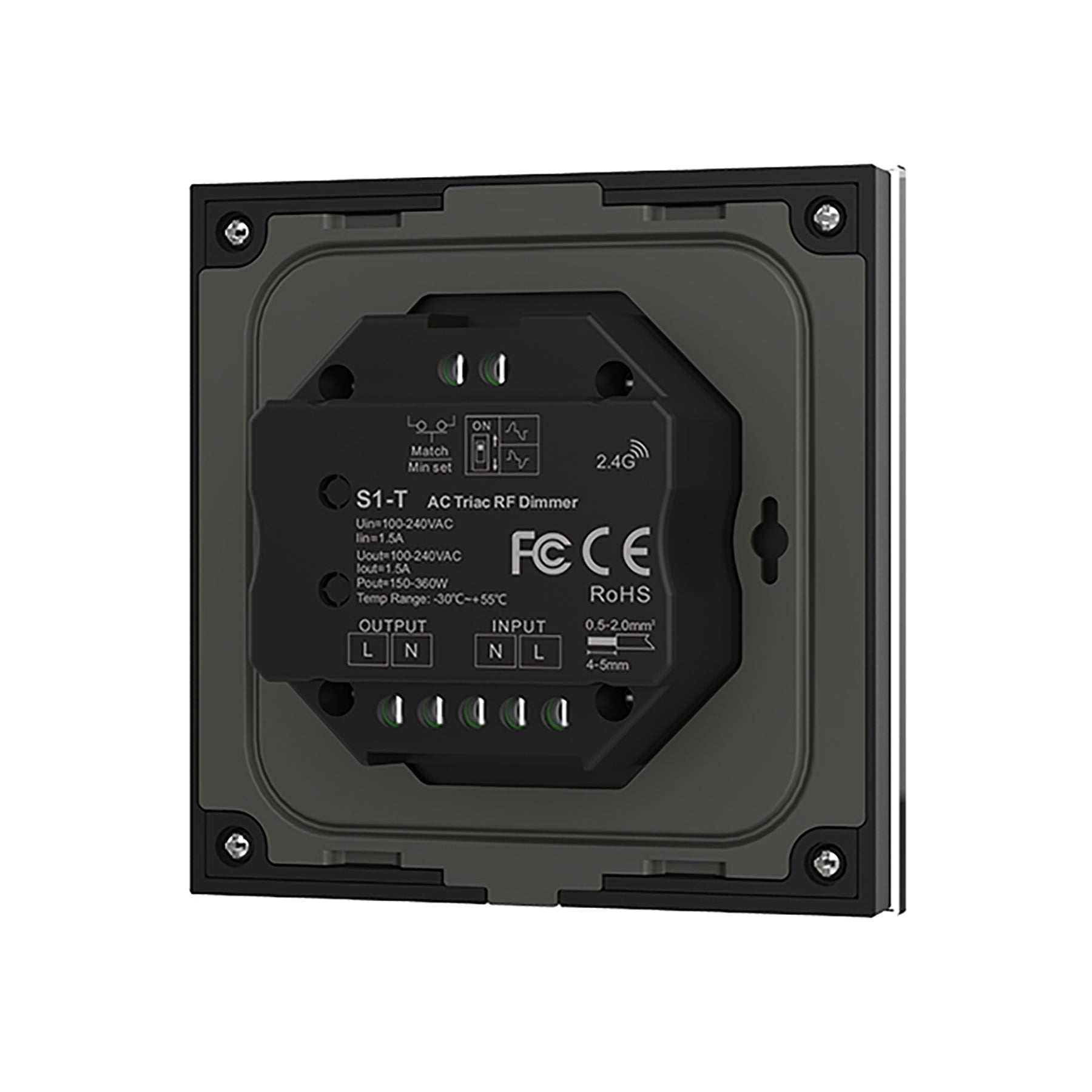  LED Triac Dimmer Switch Wall Touch Panel 2.4GHz RF AC100-240V S1-T