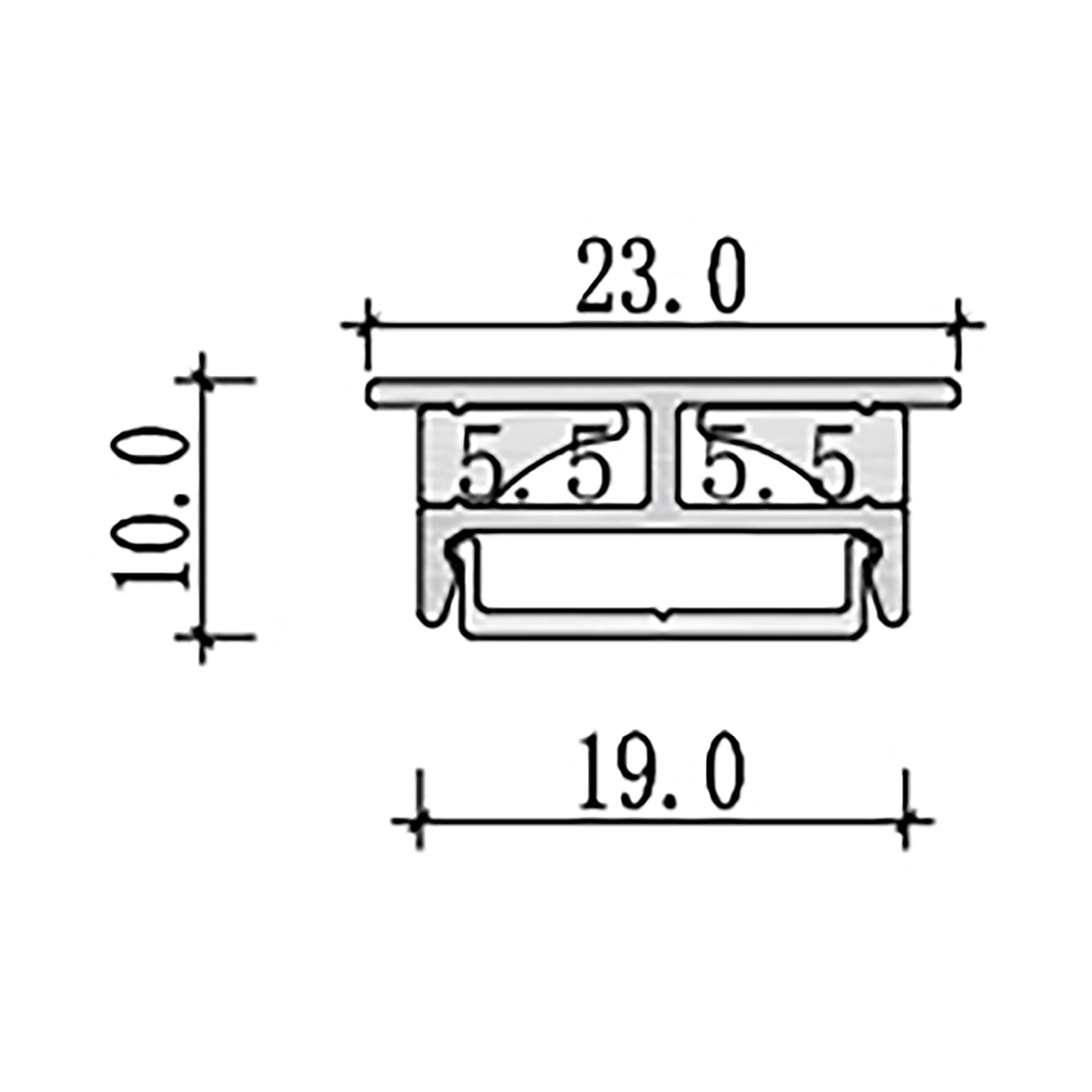  Wall & Coving LED Aluminium Profile 23x10mm (352)